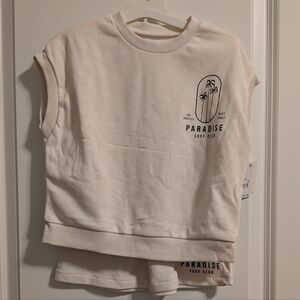 Grayson Mini Paradise Surf Club Kids Cream Sweatshirt Set 3T